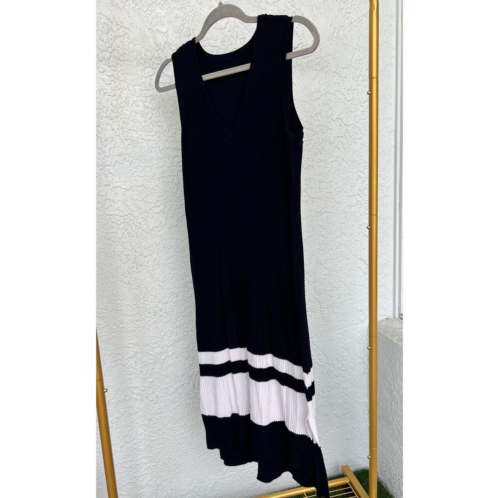 Tommy Hilfiger Knitted Midi Dress Super Stretchy Size Medium Blue White